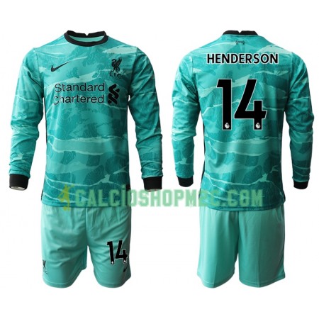 Liverpool Jordan Henderson 14 Bambino Maglia Trasferta 2020/2021 Manica Lunga (+ Pantaloncini)